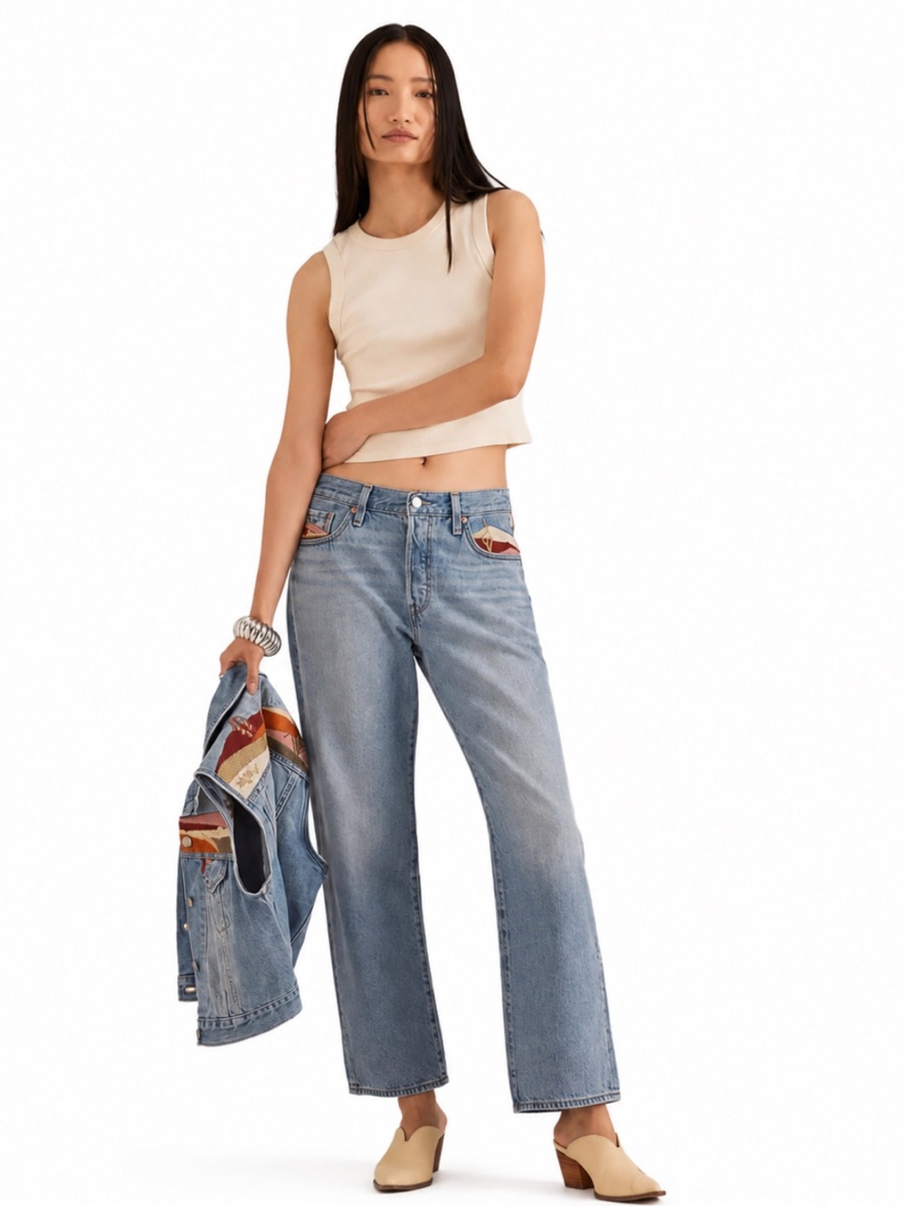Levi’s Premium 501 ’90s Desert Utopia Embroidered Jeans Size 28 EUC!